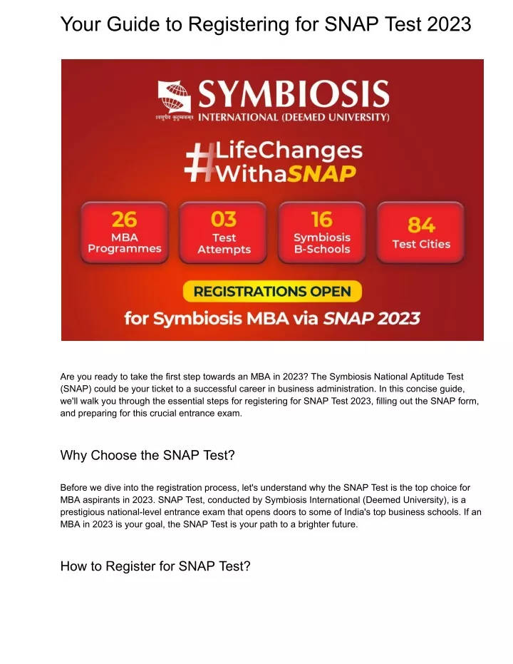 your guide to registering for snap test 2023