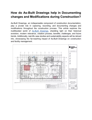 How do As-Built Drawings help in Documenting changes and Modifications during Construction