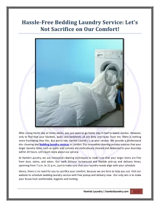 Hassle-Free Bedding Laundry Service: Let’s Not Sacrifice on Our Comfort!