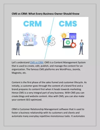 CMS vs CRM: What Every Business Owner Should Know