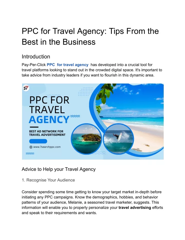 ppc for travel agency tips from the best