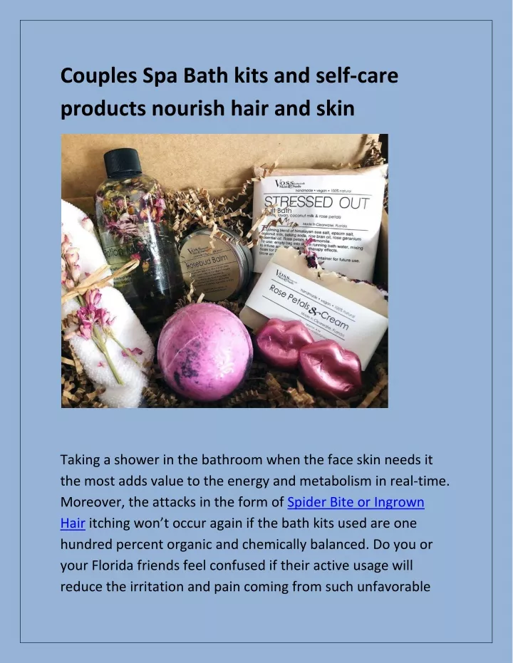 couples spa bath kits and self care products