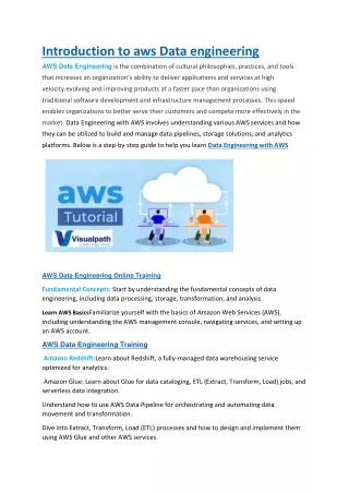 introduction to aws data engineering