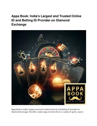 Appa Book_ India's Largest and Trusted Online ID and Betting ID Provider on Diamond Exchange