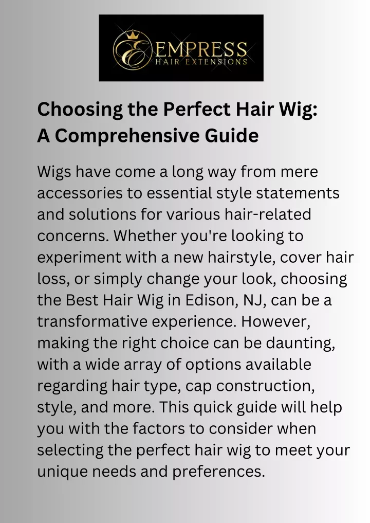 choosing the perfect hair wig a comprehensive