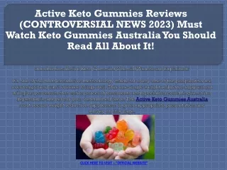 Active Keto Gummies Reviews