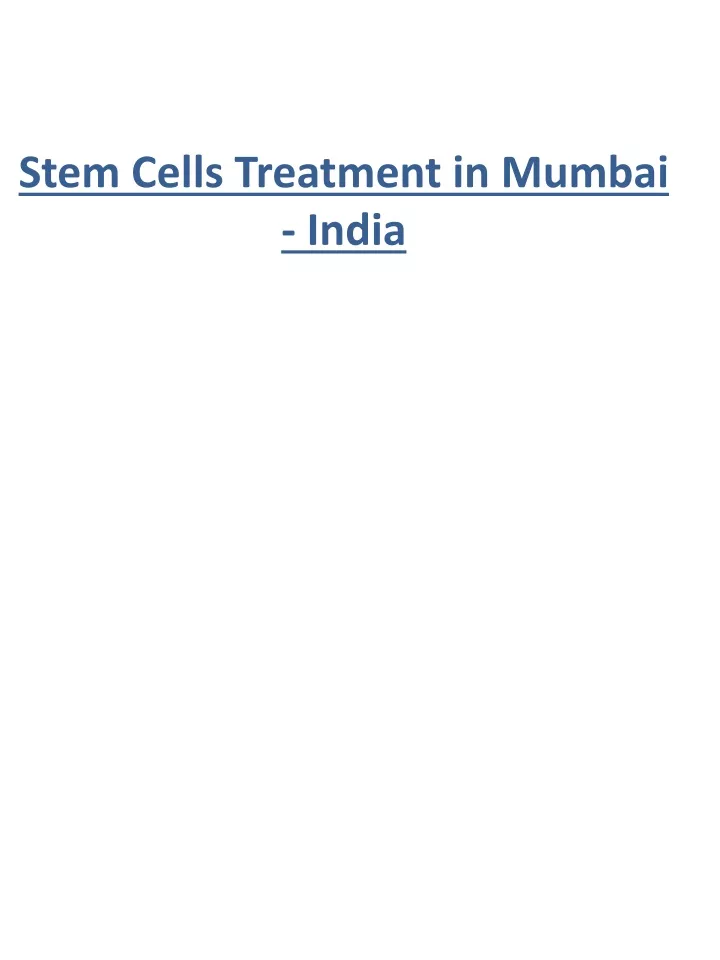 stem cells treatment in mumbai india