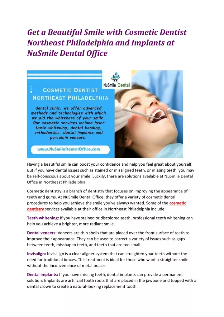 get a beautiful smile with cosmetic dentist