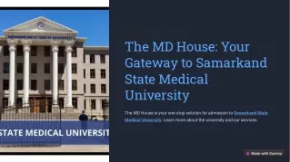 The MD House: Your Gateway to Samarkand State Medical University