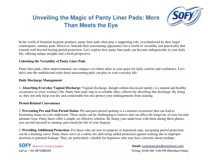 unveiling the magic of panty liner pads more than