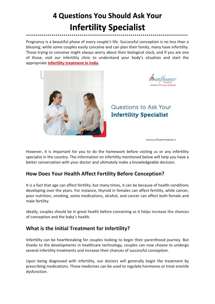 4 questions you should ask your infertility
