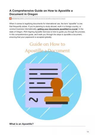 A Comprehensive Guide on How to Apostille a Document in Oregon