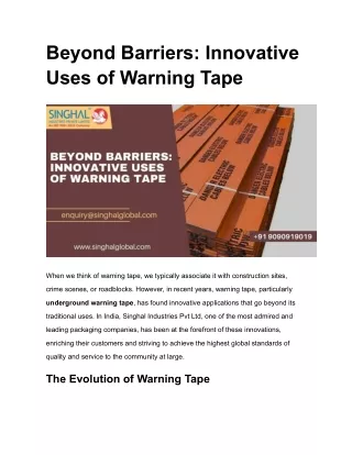 beyond barriers innovative uses of warning tape