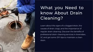 What you Need to know About Drain  Cleaning?