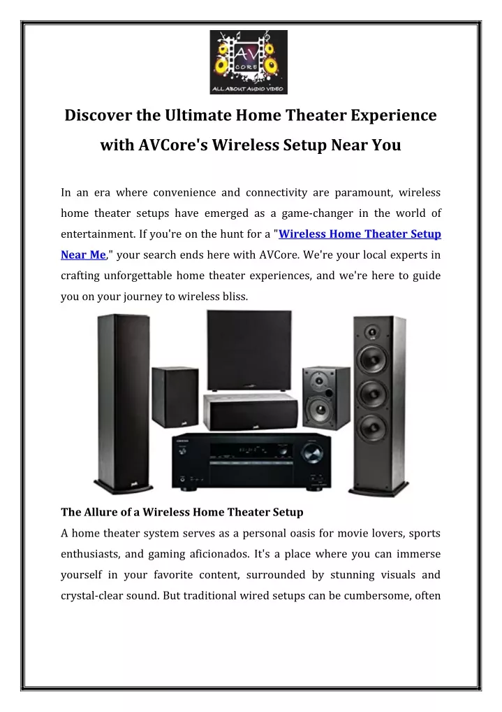 discover the ultimate home theater experience