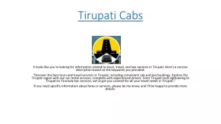 Tirupati Cabs