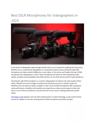 Best DSLR Microphones for Videographers in 2023