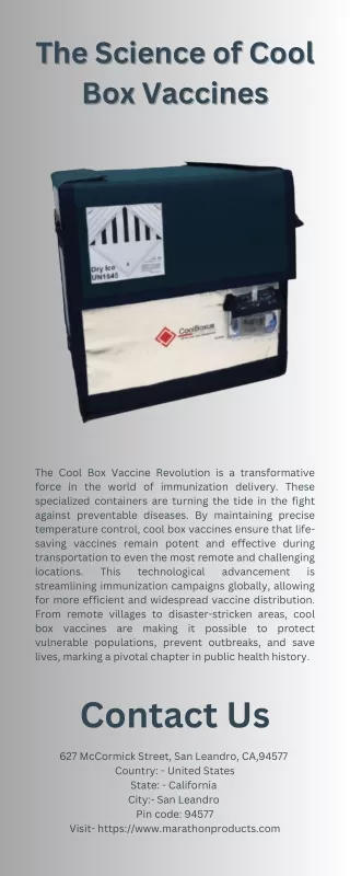 The Science of Cool Box Vaccines