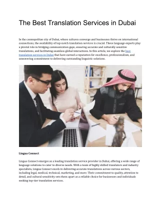 Best Translation Services in Dubai