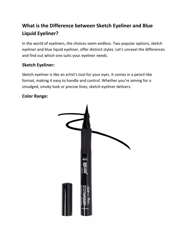 what is the difference between sketch eyeliner