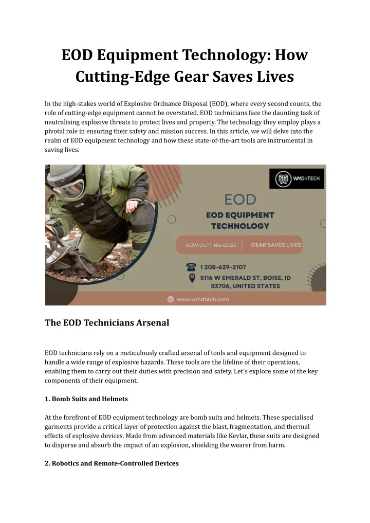 eod equipment technology how cutting edge gear