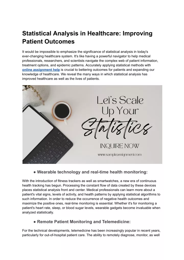 statistical analysis in healthcare improving