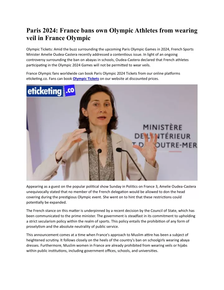paris 2024 france bans own olympic athletes from