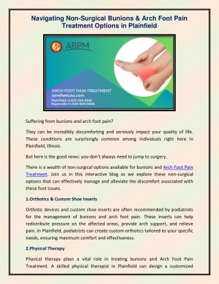 Arch Foot Pain Treatment