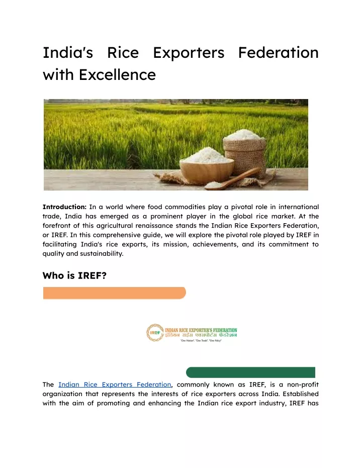 india s rice exporters federation with excellence