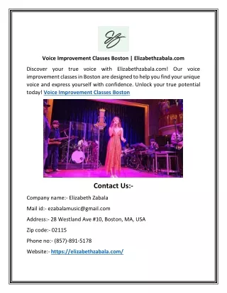 voice improvement classes boston elizabethzabala