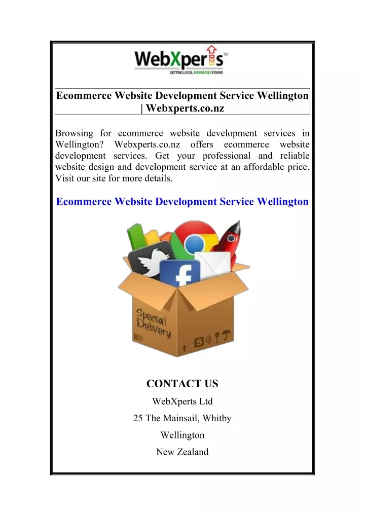 ecommerce website development service wellington