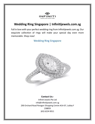 Wedding Ring Singapore | Infinitijewels.com.sg