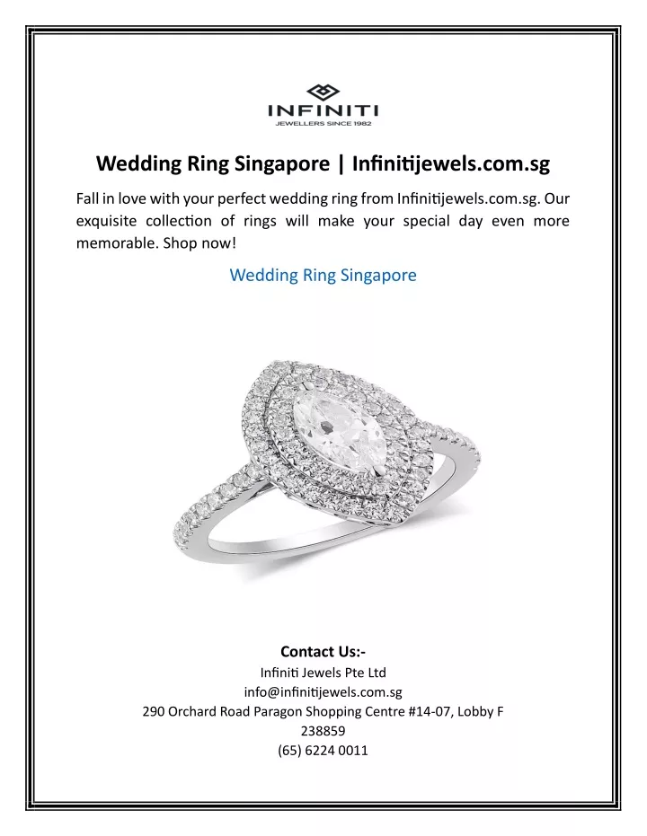 wedding ring singapore infinitijewels com sg