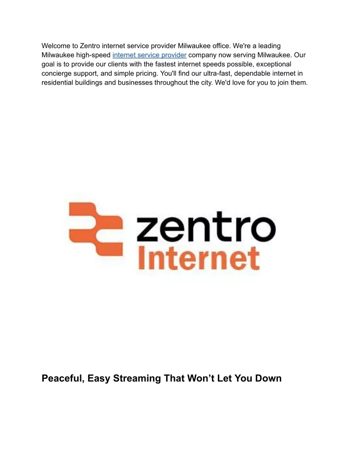 welcome to zentro internet service provider