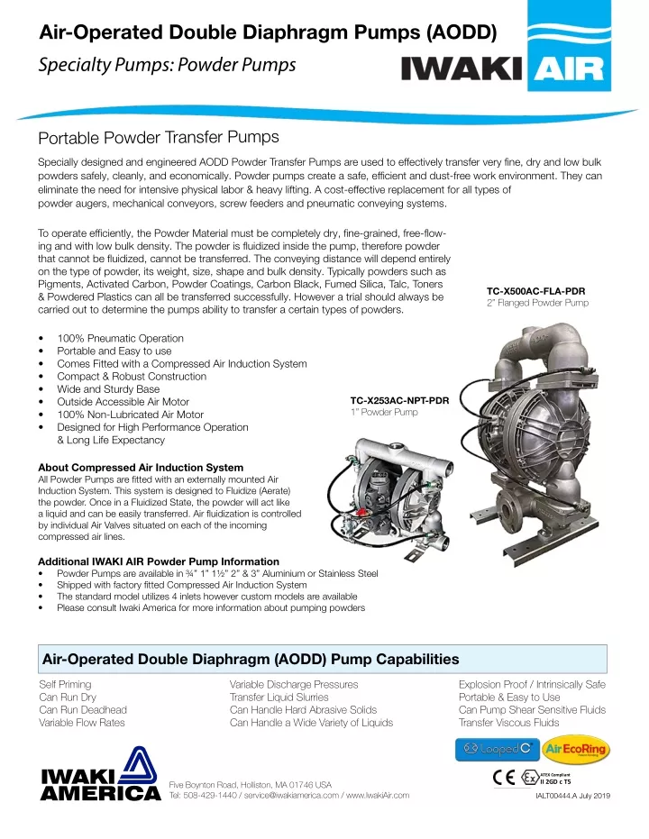 air operated double diaphragm pumps aodd