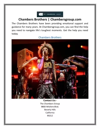 Chambers Brothers | Chambersgroup.com