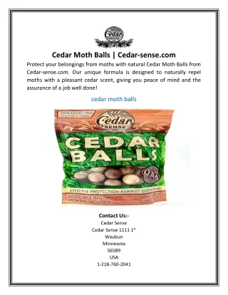 Cedar Moth Balls | Cedar-sense.com