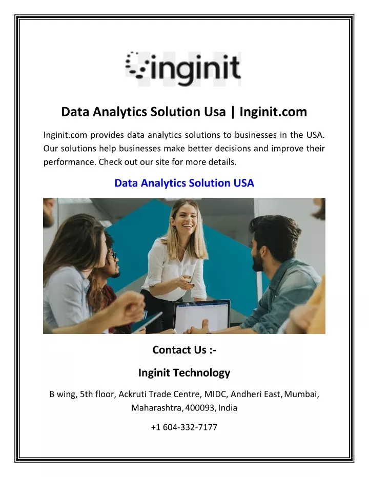 data analytics solution usa inginit com