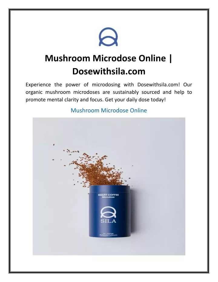 mushroom microdose online dosewithsila com