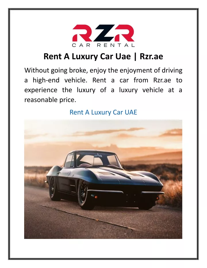 rent a luxury car uae rzr ae
