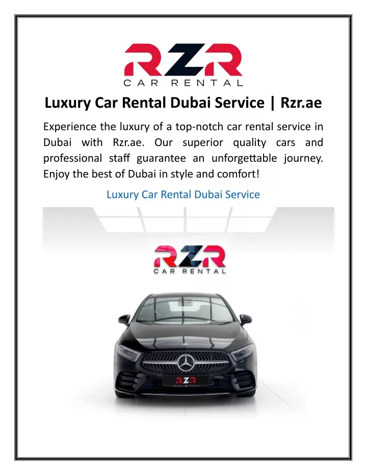 luxury car rental dubai service rzr ae