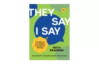 PDF read online They Say  I Say with Readings for android