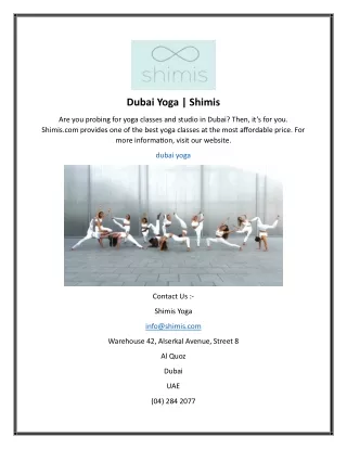 Dubai Yoga  Shimis