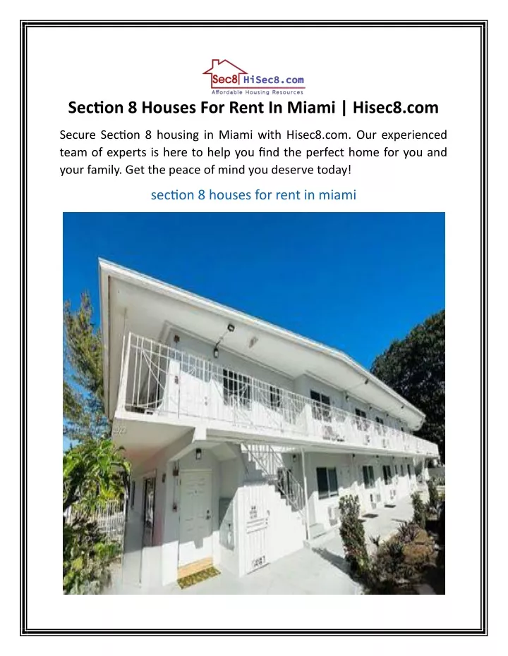 section 8 houses for rent in miami hisec8 com