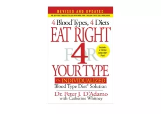 Download Eat Right 4 Your Type Revised and Updated The Individualized Blood Type