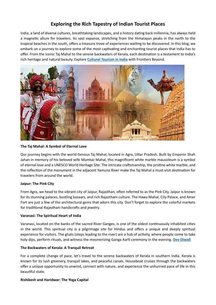 PPT - Exploring Rich Tapestry of Indian Tourist Places PowerPoint 