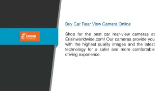 Buy Car Rear View Camera Online  Erisinworldwide.com
