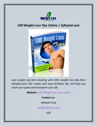 100 Weight Loss Tips Online  Infinytel