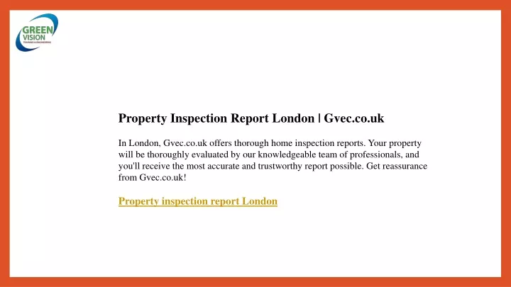 property inspection report london gvec