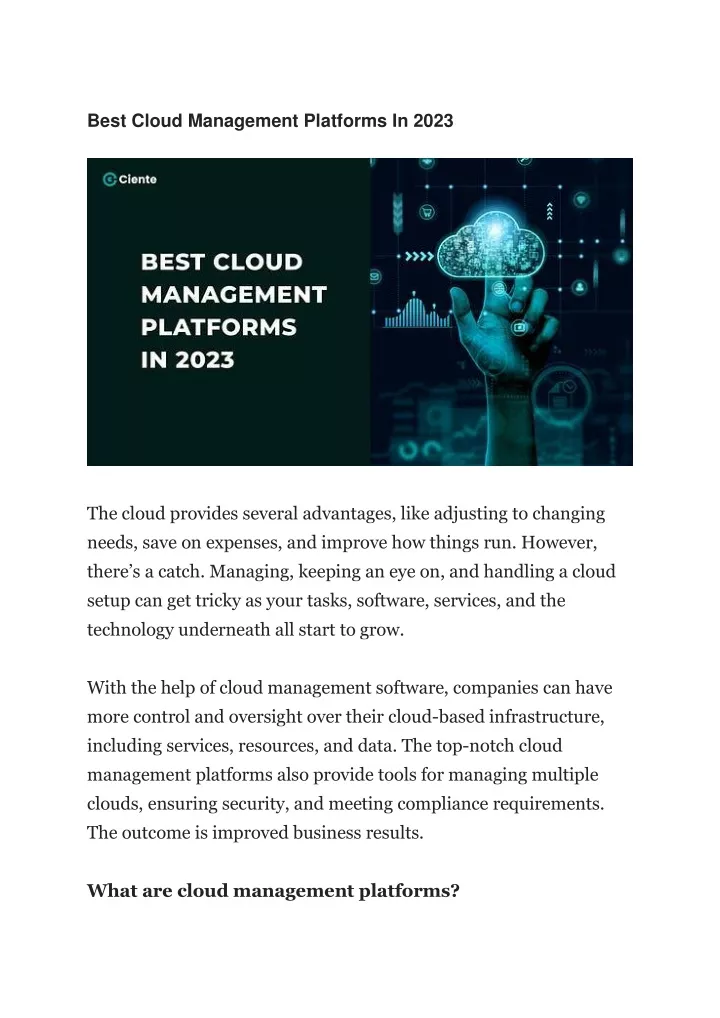 best cloud management platforms in 2023